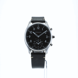 kronaby 43mm apex bluetooth black leather strap smartwatch