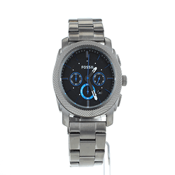 Fossil Men's Machine | Black Dial | Gunmetal Bracelet FS4931