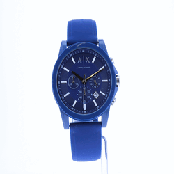 Armani Exchange Men\'s | Chronograph - Strap Silicone First Blue Watches™ AX1327 Class Blue USA Dial 