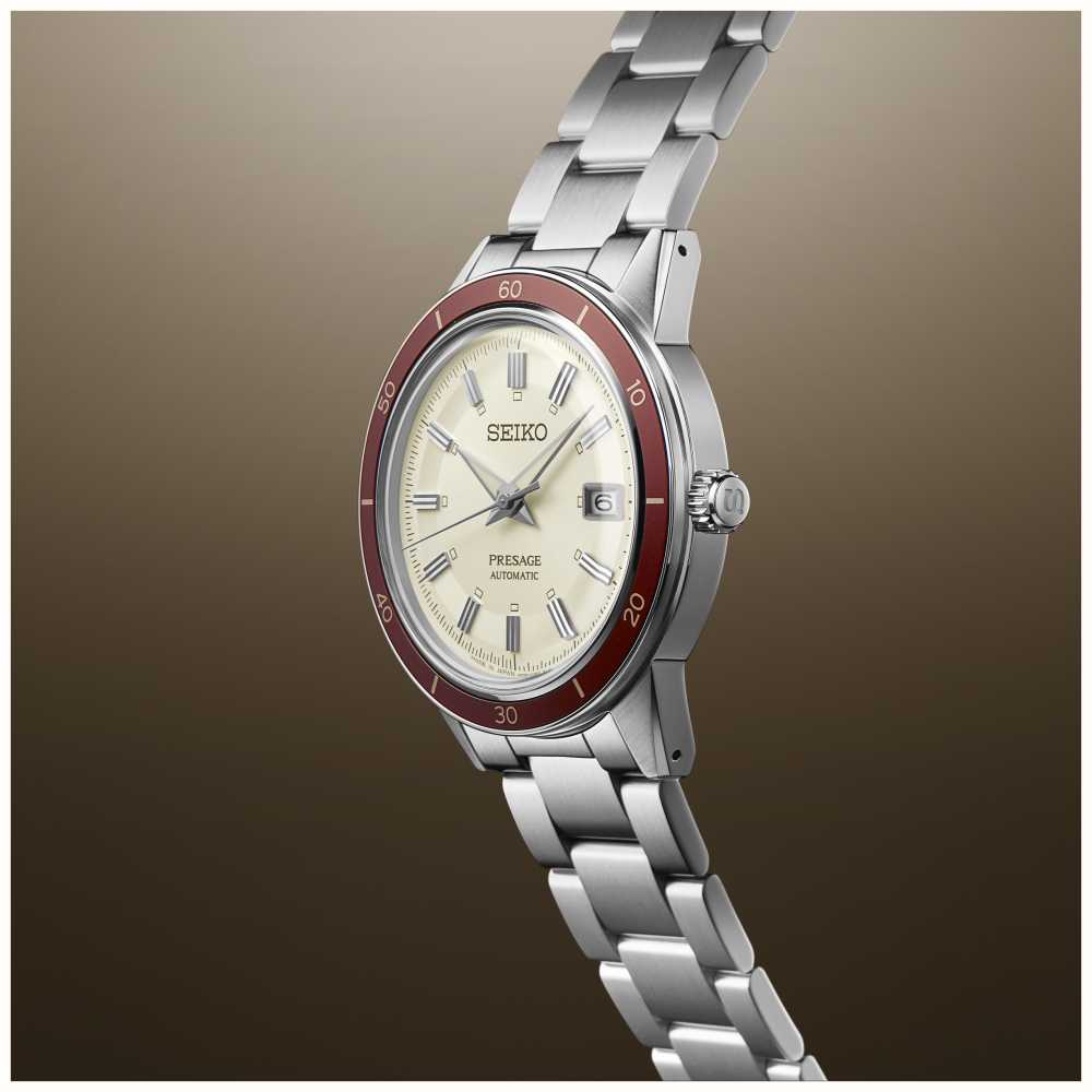 Seiko Presage Style 60s Ruby Automatic Red Bezel Watch SRPH93J1 - First ...