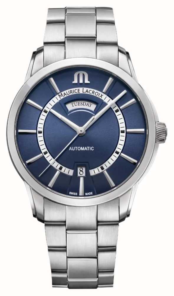 Maurice Lacroix Pontos Day-Date Blue Dial / Stainless Steel Bracelet PT6358- SS002-431-1 - First Class Watches™ USA