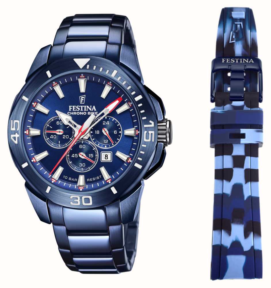 Beliebte Produkte 2024 Festina Chrono Bike 2022 Special Dial F20643/1 USA Blue Class - Edition First Watches™ Blue Bracelet 