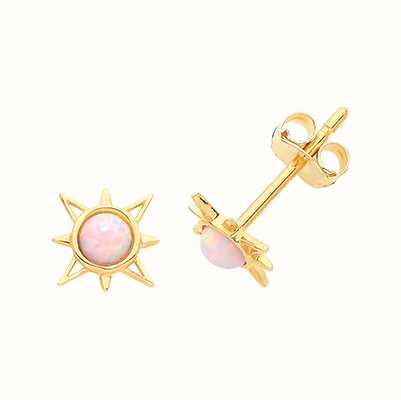 James Moore TH 9ct Yellow Gold Opal Sun Stud Earrings ES650