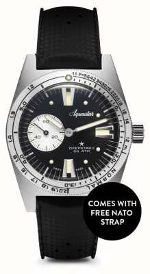 Aquastar Deepstar II (20 ATM) Vintage Black / Tropic Strap + FREE Black NATO Strap DS2-TRO VB