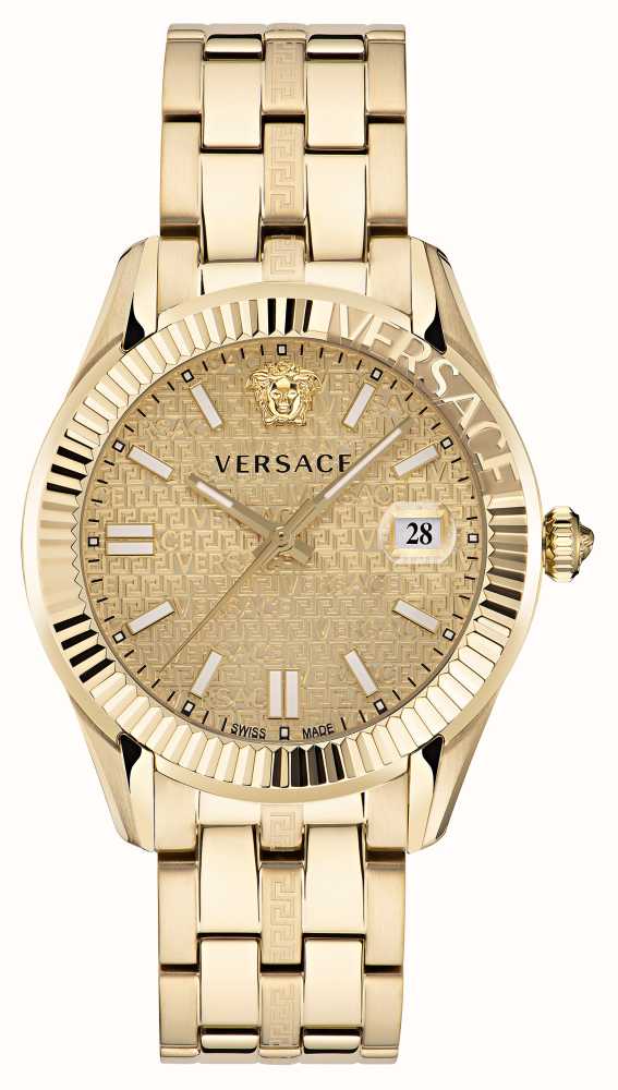Versace GRECA TIME (41mm) Gold Dial / Gold PVD Stainless Steel VE3K00522 -  First Class Watches™ USA