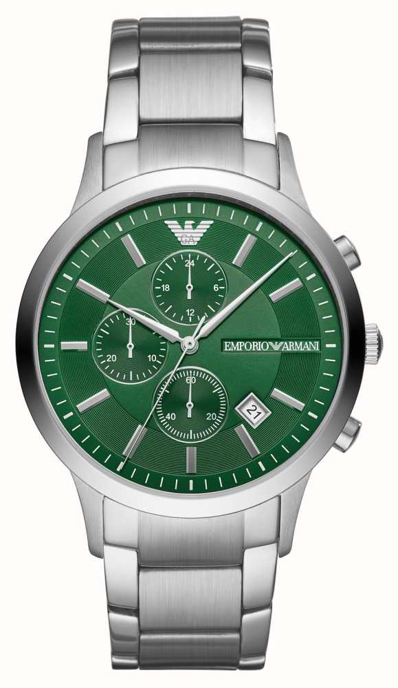 Emporio Armani Men's | Green Chronograph Dial | Stainless Steel Bracelet  AR11507 - First Class Watches™ USA