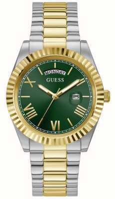 Guess Men's Connoisseur | Green Dial | Two Tone Stainless Steel Bracelet GW0265G8