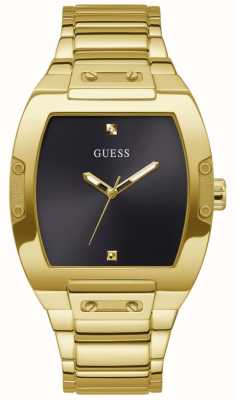 Guess Men\'s USA Steel GW0539G2 Watches™ - Dial Class Bracelet Black First Tone Gold Transparent Stainless