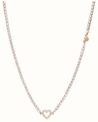 Emporio Armani Crystal Logo Pendant Necklace | Sterling Silver