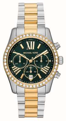 Michael Kors Lexington | Green Chronograph Dial | Two-Tone Stainless Steel Bracelet MK7303