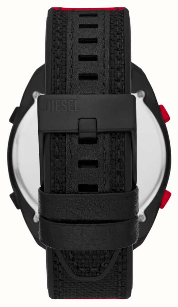 Diesel Men's Crusher Set | Digital Dial | Red And Black Silicone