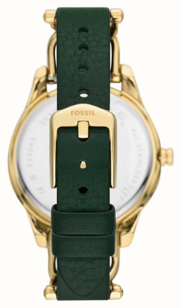 Fossil Stella | Green Dial | Green Leather Chain Detail Strap