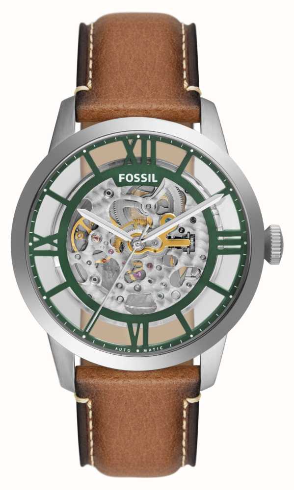 Townsman ME3234 First Skeleton Brown Class | Dial | Fossil - Watches™ Automatic Strap Leather USA