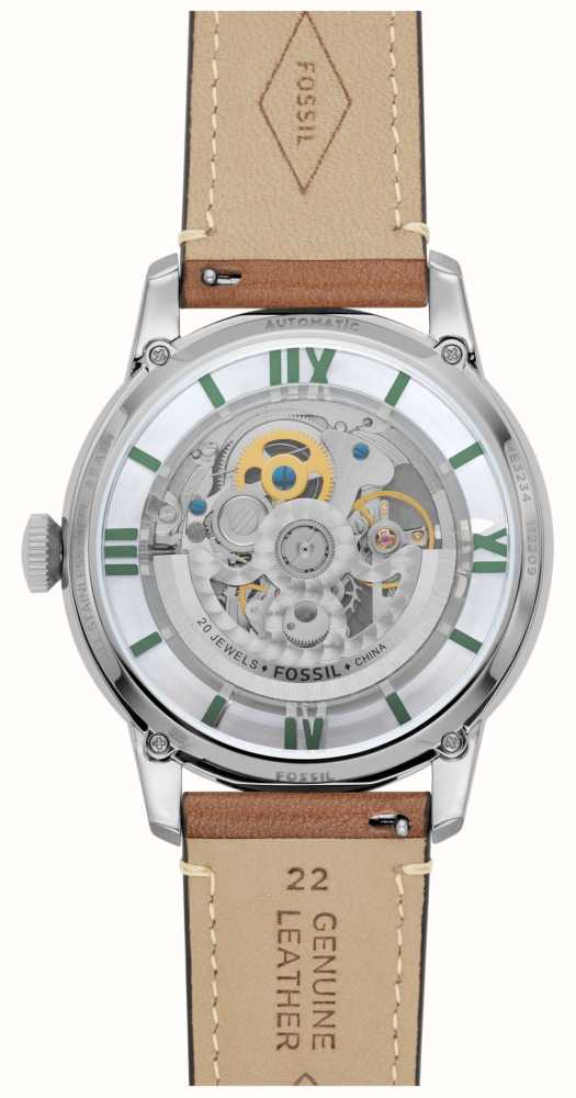 Fossil Townsman Watches™ Dial ME3234 Leather Automatic | Skeleton Strap Brown | USA Class - First