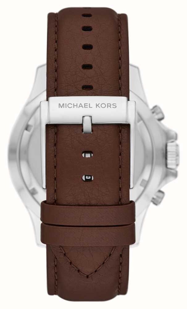 Michael Kors Everest | Black Chronograph Dial | Brown Leather Strap MK9054  - First Class Watches™ USA