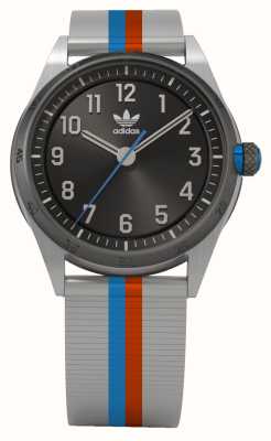 Adidas CODE FOUR | Black Dial | Striped Stainless Steel Bracelet AOSY22525