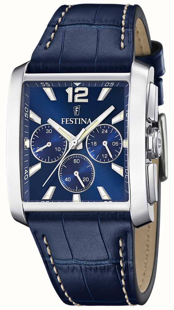 (38mm) Blue First Class - Blue Leather / USA Watches™ Quartz Chrono Festina Dial F20636/2