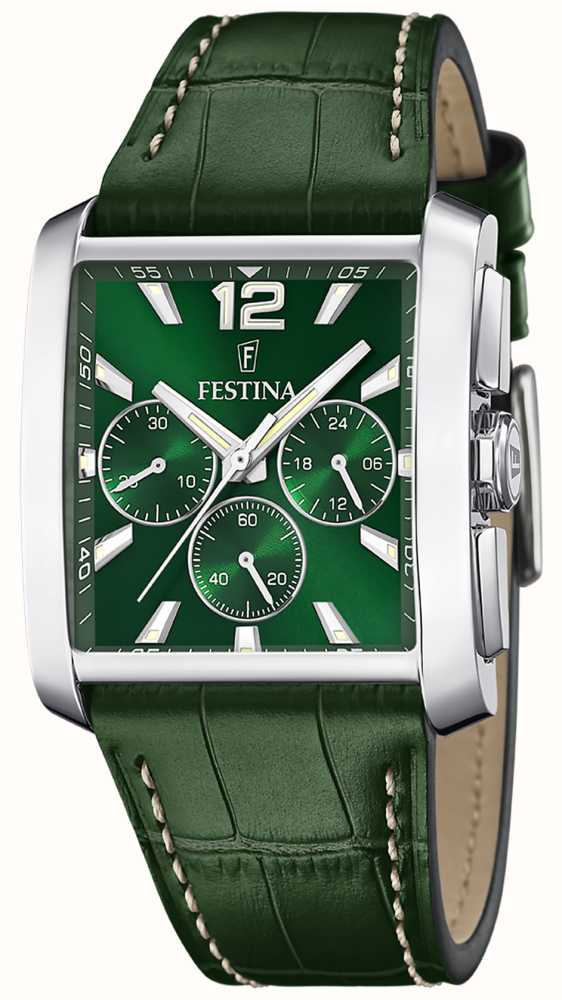 Class USA Festina Green (38mm) / Dial Green Watches™ Chrono Leather First - Quartz F20636/3