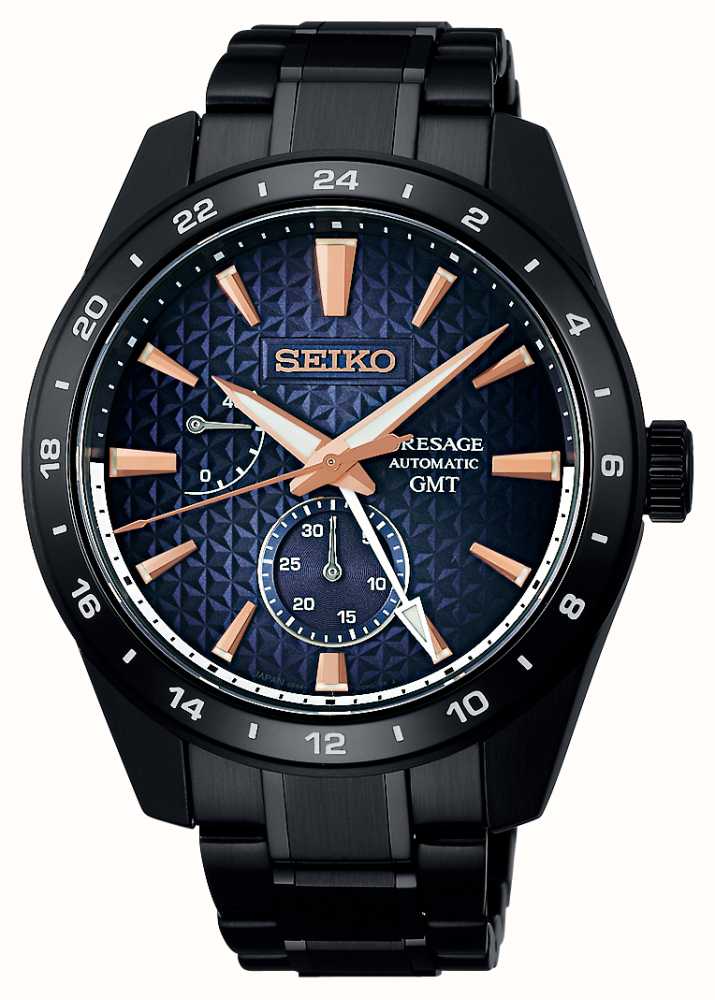Seiko Presage 'Akebono' Sharp Edged GMT SPB361J1 - First Class Watches™ USA