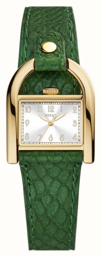 Fossil Harwell | Silver Dial | Green Eco Leather Strap ES5267