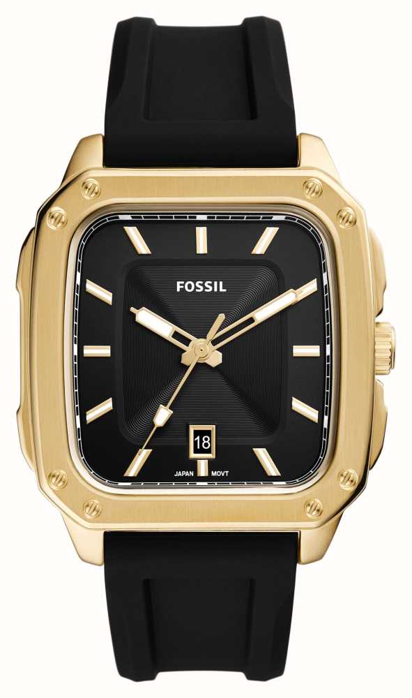 Fossil Inscription | Black Dial | Black Silicone Strap FS5981 - First Class  Watches™ USA