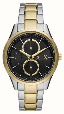 Armani - Men\'s Steel Watches™ | First Gold-Tone | Grey Stainless Bracelet Moonphase USA Class | Exchange AX1737 Dial