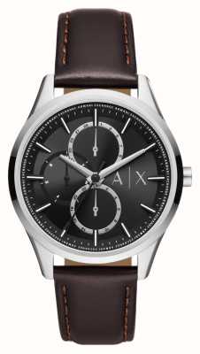 Armani Exchange Black Dial Chronograph | Brown Leather Strap