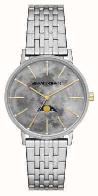Armani Exchange Men\'s - Stainless Steel Grey | | Watches™ Dial Bracelet Black | Class USA First AX1738 Moonphase