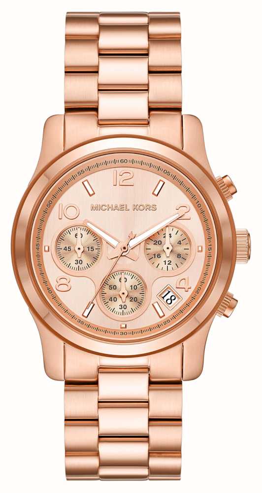 Michael Kors Women\'s Chrono - Stainless First Dial USA Class Runway Rose Watches™ | MK7324 Rose Steel Gold | Gold