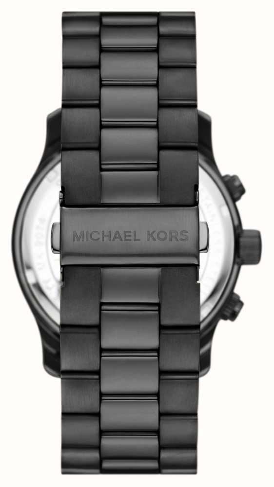 Neue Artikel für Frühjahr/Sommer 2024 Michael Kors Men\'s Runway Steel Dial USA | First Bracelet Stainless MK9073 Chrono Class Black | Black Watches™ 