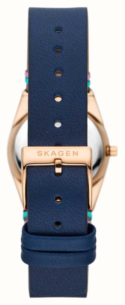 Skagen Women's Grenen Lille | Pink And Blue Dial | Blue Leather