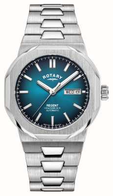 Rotary Sport Regent Automatic (40mm) Teal Sunray Fumé Dial / Stainless Steel Bracelet GB05490/73