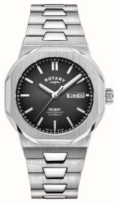 Rotary Sport Regent Automatic (40mm) Black Sunray Dial / Stainless Steel Bracelet GB05490/04