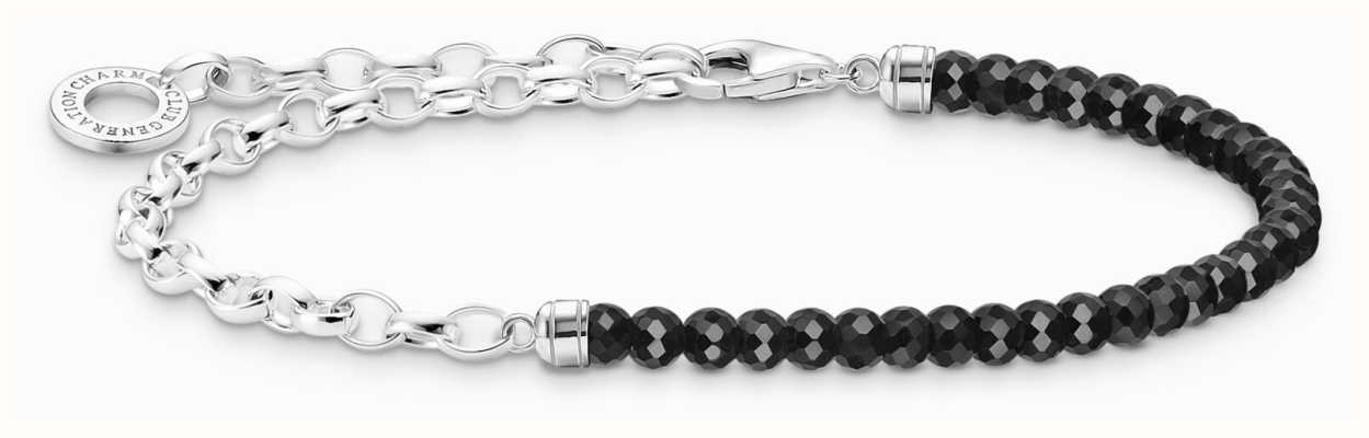 Thomas Sabo Beaded Bracelet | Sterling Silver | Black Onyx | 14cm A2100-130-11-L14