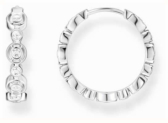 Thomas Sabo Hoop Earrings | Sterling Silver | White Crystals CR714-051-14