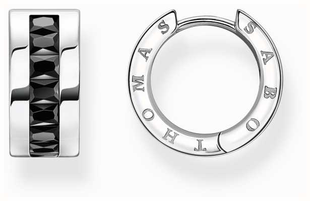 Thomas Sabo Hoop Earrings | Sterling Silver | Black Zirconia CR670-643-11