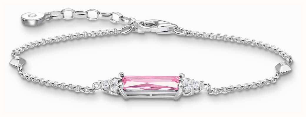 Thomas Sabo Bracelet | Sterling Silver | Pink and White Crystals | 19cm A2018-051-9-L19V