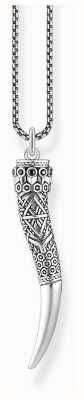 Thomas Sabo Rebel At Heart | Men's Acanthus Horn Necklace | Sterling Silver KE1995-643-11-L50V