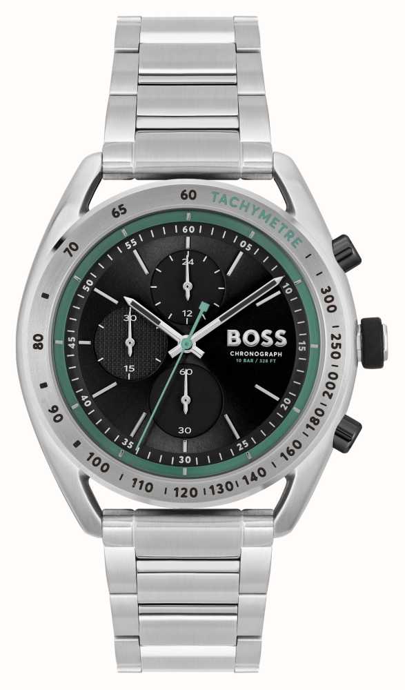 Class - | First 1514023 Watches™ | Bracelet Chronograph Men\'s USA Centre BOSS Dial Stainless Black Court Steel
