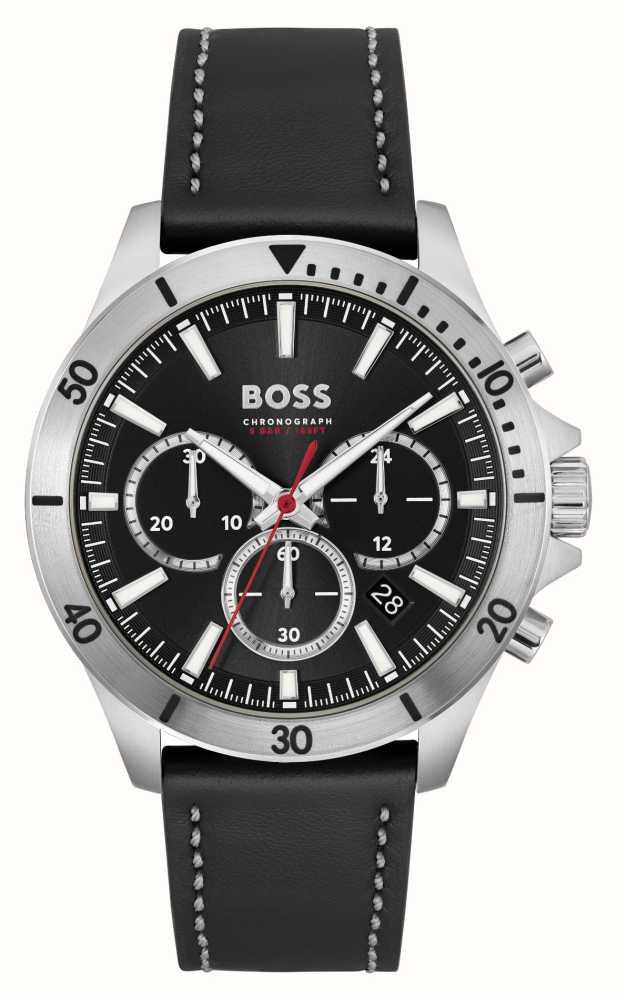 Chronograph Troper Strap First BOSS USA Black | Leather Class 1514055 Black - Men\'s Watches™ Dial |