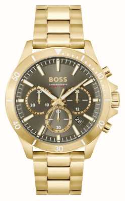 BOSS Men\'s Troper Class Watches™ | - Black 1514055 First USA Black Dial | Strap Leather Chronograph