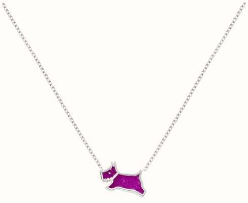 Radley Jewellery Dog Logo Pendant Necklace | Silver Tone | Pink RYJ2379