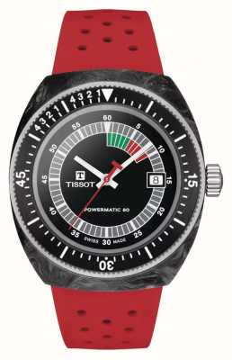 Tissot Sideral S Powermatic 80 (41mm) Black Dial / Red Rubber Strap T1454079705702