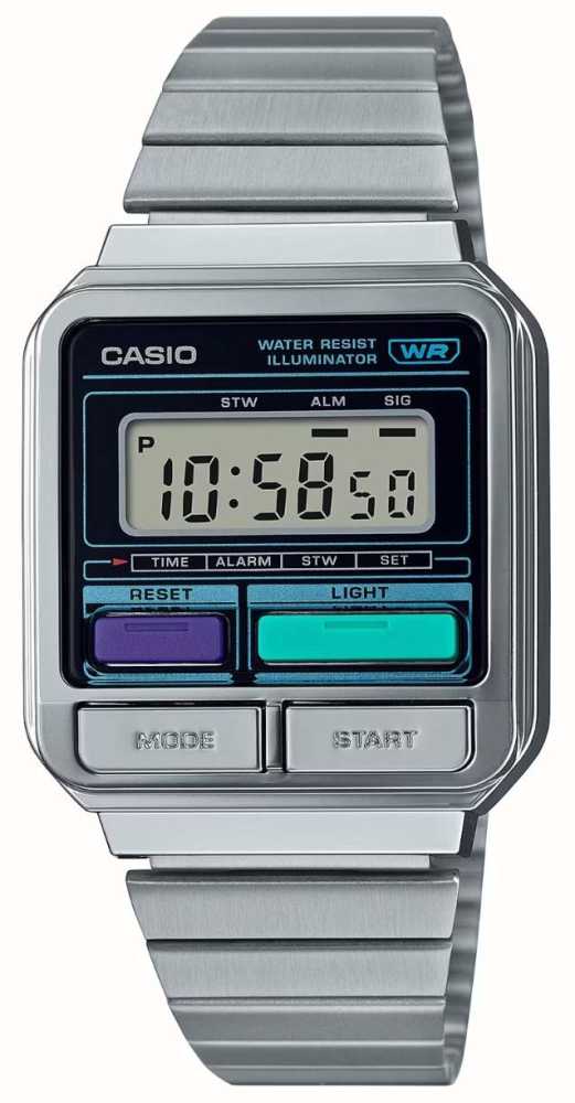 Casio unisex vintage mesh bracelet watch in two tone | ASOS
