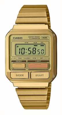 Casio Vintage Retro Digital Dial / Gold PVD Stainless Steel Bracelet A120WEG-9AEF