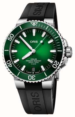 ORIS Aquis Date Calibre 400 (43.5mm) Green Dial / Green Rubber Strap 01 400 7763 4157-07 4 24 74EB