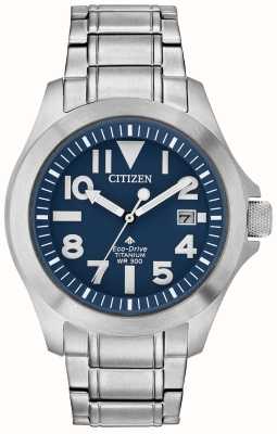 Citizen Men's Super Tough | Eco-Drive | Blue Dial | Titanium Bracelet BN0116-51L