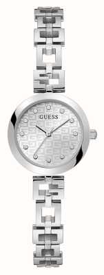 Guess Women's Silver Logo Dial Stainless Steel Bracelet GW0549L1
