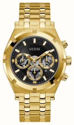 Guess Men\'s Stainless - First USA Bracelet Watches™ Tone Dial GW0539G2 Steel Black Transparent Class Gold