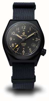 Boldr Venture Black Dawn Automatic (38mm) Black Dial / Black Nylon VE-BLK-DWN-38-20